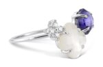 Bague Morganne Bello Bouquet Iolite et Nacre Blanche & Diamants Or Blanc