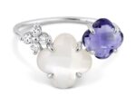 Bague Morganne Bello Bouquet Iolite et Nacre Blanche & Diamants Or Blanc