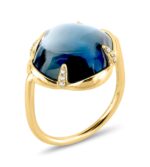 Bague Morganne Bello Songe Topaze Blue London et Diamants Or Jaune