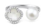 Bague Morganne Bello Victoria Perles et Nacre Blanche & Diamants Or Blanc