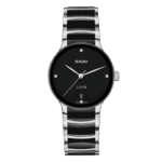 Montre Rado Centrix Diamonds Quartz Cadran Noir Bracelet Céramique 35MM