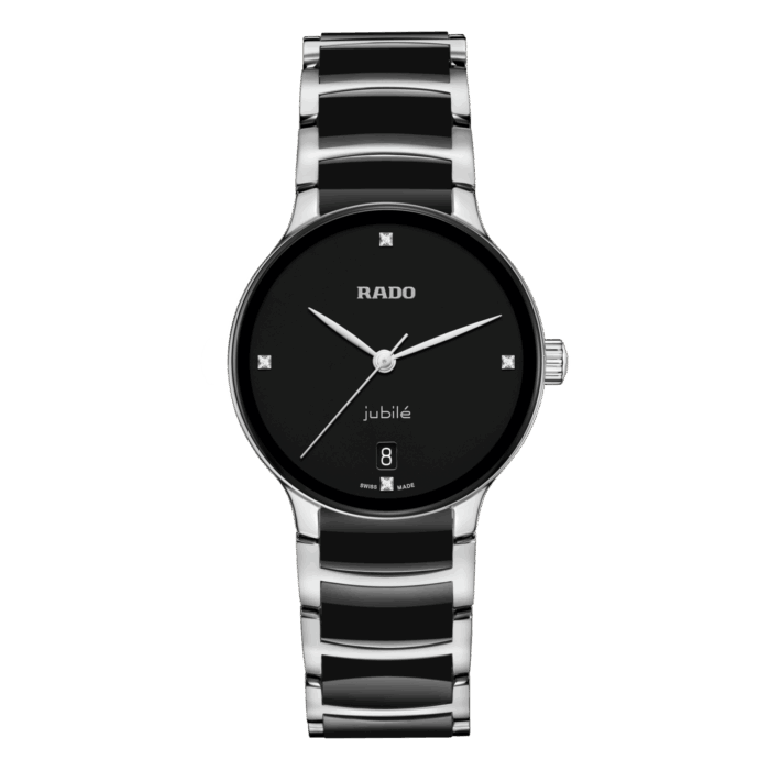 Montre Rado Centrix Diamonds Quartz Cadran Noir Bracelet Céramique 35MM