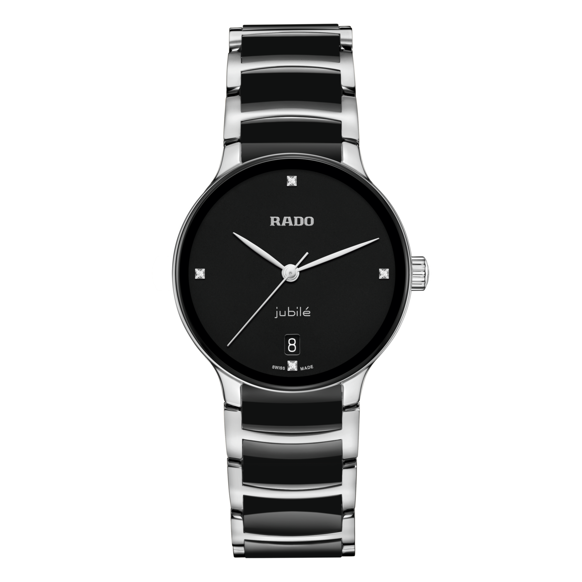 Montre Rado Centrix Diamonds Quartz Cadran Noir Bracelet Céramique 35MM