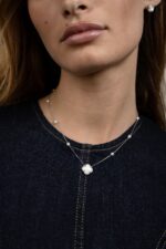 Collier Morganne Bello Victoria Perles et Nacre Blanche Or Blanc