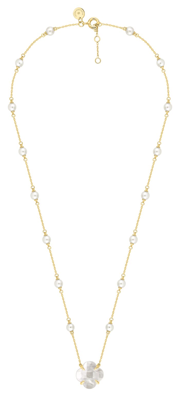 Collier Morganne Bello Victoria Perles et Nacre Blanche Or Jaune