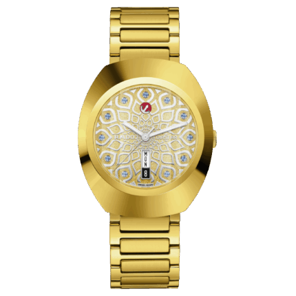 Rado DiaStar Original Automatic Watch Gold Dial Steel Bracelet 38MM