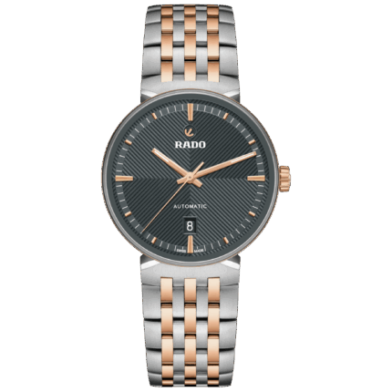 Montre Rado Florence Auto Cadran Noir Gris Bracelet Acier 39MM