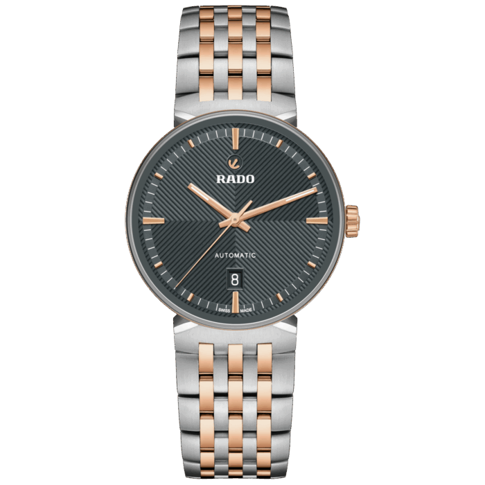 Montre Rado Florence Auto Cadran Noir Gris Bracelet Acier 39MM