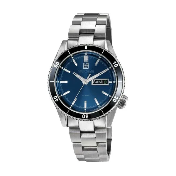 MARCH LA.B Bonzer Electric Watch Blue Dial Steel Bracelet 41MM