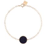 Bracelet Ginette NY Midnight Ever Blue Sandstone Disc Or Rose