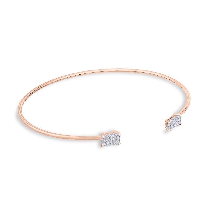 Bracelet Ginette NY Midnight Diamond Bangle Or Rose