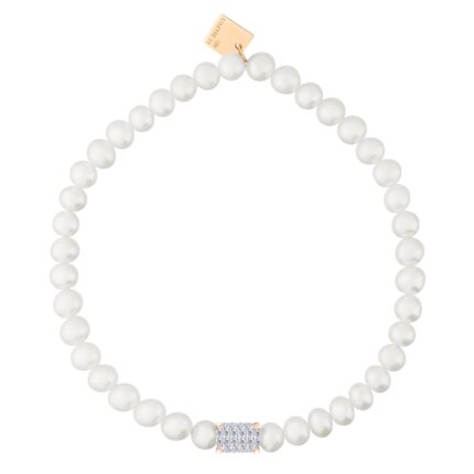 Bracelet Ginette NY Midnight Diamond & Pearl Or Rose