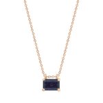 Collier Ginette NY Midnight Mini Blue Sandstone on Chain Or Rose