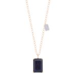 Collier Ginette NY Duo Midnight Diamond & Blue Sandstone on Chain Or Rose