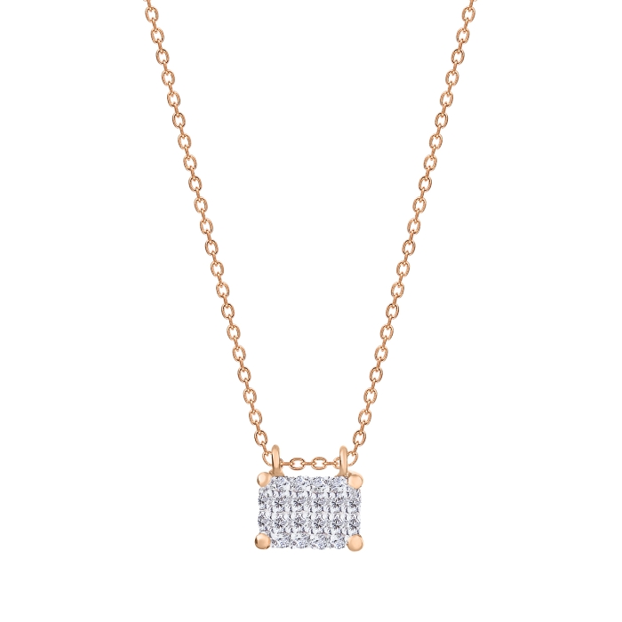 Collier Ginette NY Midnight Mini Diamond on Chain Or Rose