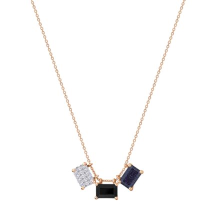 Necklace Ginette NY 3 Mini Midnight on Chain Rose Gold