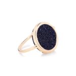 Bague Ginette NY Blue Sandstone Baby Disc Ring Or Rose