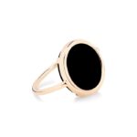 Bague Ginette NY Black Onyx Baby Disc Ring Or Rose