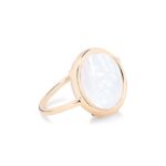 Bague Ginette NY White MOP Baby Disc Ring Or Rose