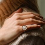 Bague Ginette NY White MOP Baby Disc Ring Or Rose