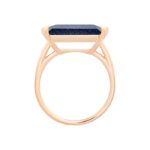 Bague Ginette NY Midnight Horizontal Blue Sandstone Ring Or Rose