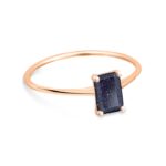 Bague Ginette NY Midnight Mini Blue Sandstone Ring Or Rose