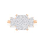 Bague Ginette NY Midnight Diamond Trio Ring Or Rose