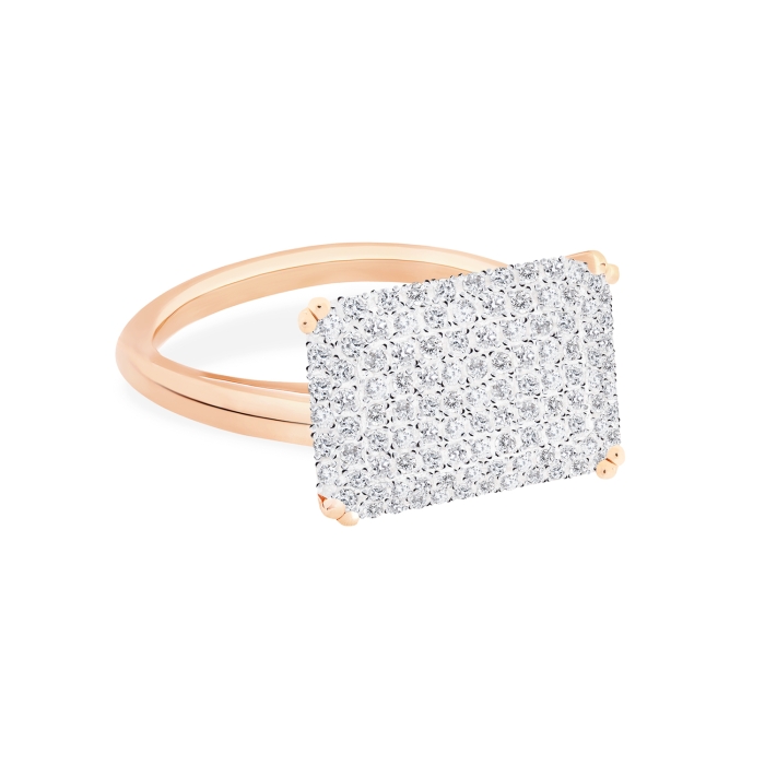 Bague Ginette NY Midnight Horizontal Diamond Ring Or Rose