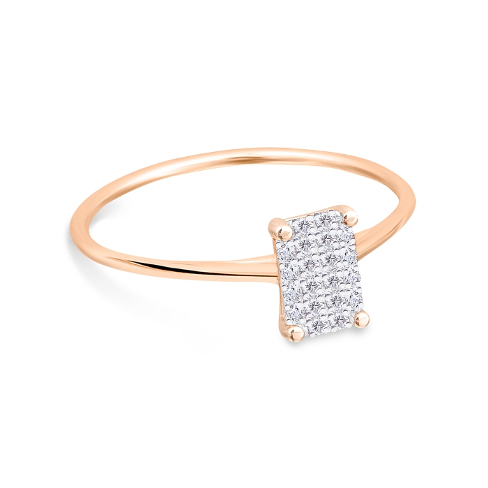 Ginette NY Midnight Mini Diamond Ring Rose Gold