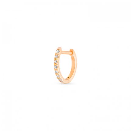 Mono Boucle d'Oreille Ginette NY Be Mine Solo Diamond Hoop Or Rose