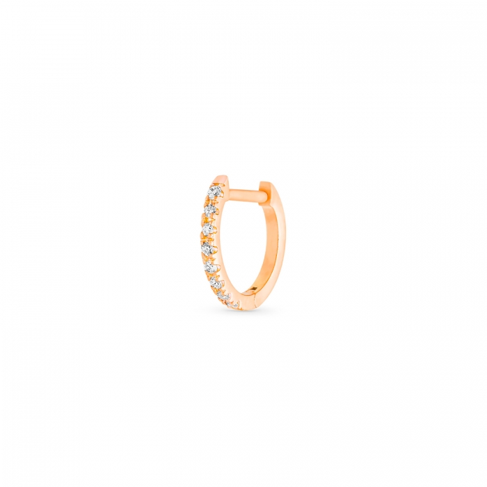 Mono Earring Ginette NY Be Mine Solo Diamond Hoop Rose Gold