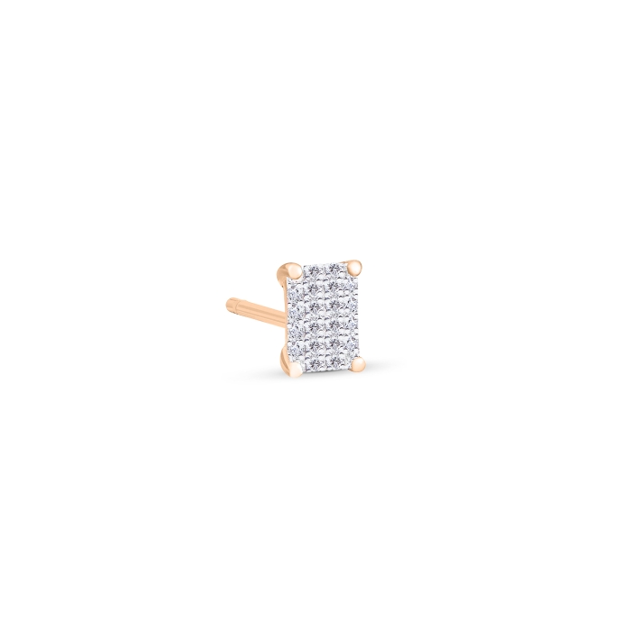 Mono Boucle d'Oreille Ginette NY Midnight Solo Diamonds Stud Or Rose