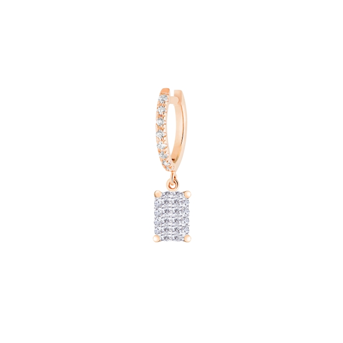 Mono Boucle d'Oreille Ginette NY Midnight Solo Diamonds Hoop Or Rose