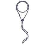 Sautoir Ginette NY Midnight Blue Sandstone Bead Or Rose