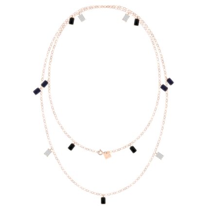 Ginette NY Midnight 3 Stone Rose Gold Necklace