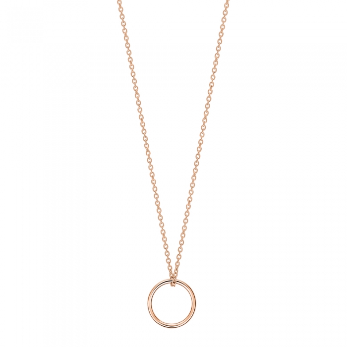 Necklace Ginette NY Tiny Circle On Chain Rose Gold