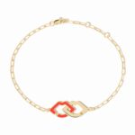 Bracelet Dinh Van 2 Lips sur Chaîne Or Jaune