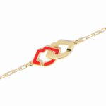 Bracelet Dinh Van 2 Lips sur Chaîne Or Jaune