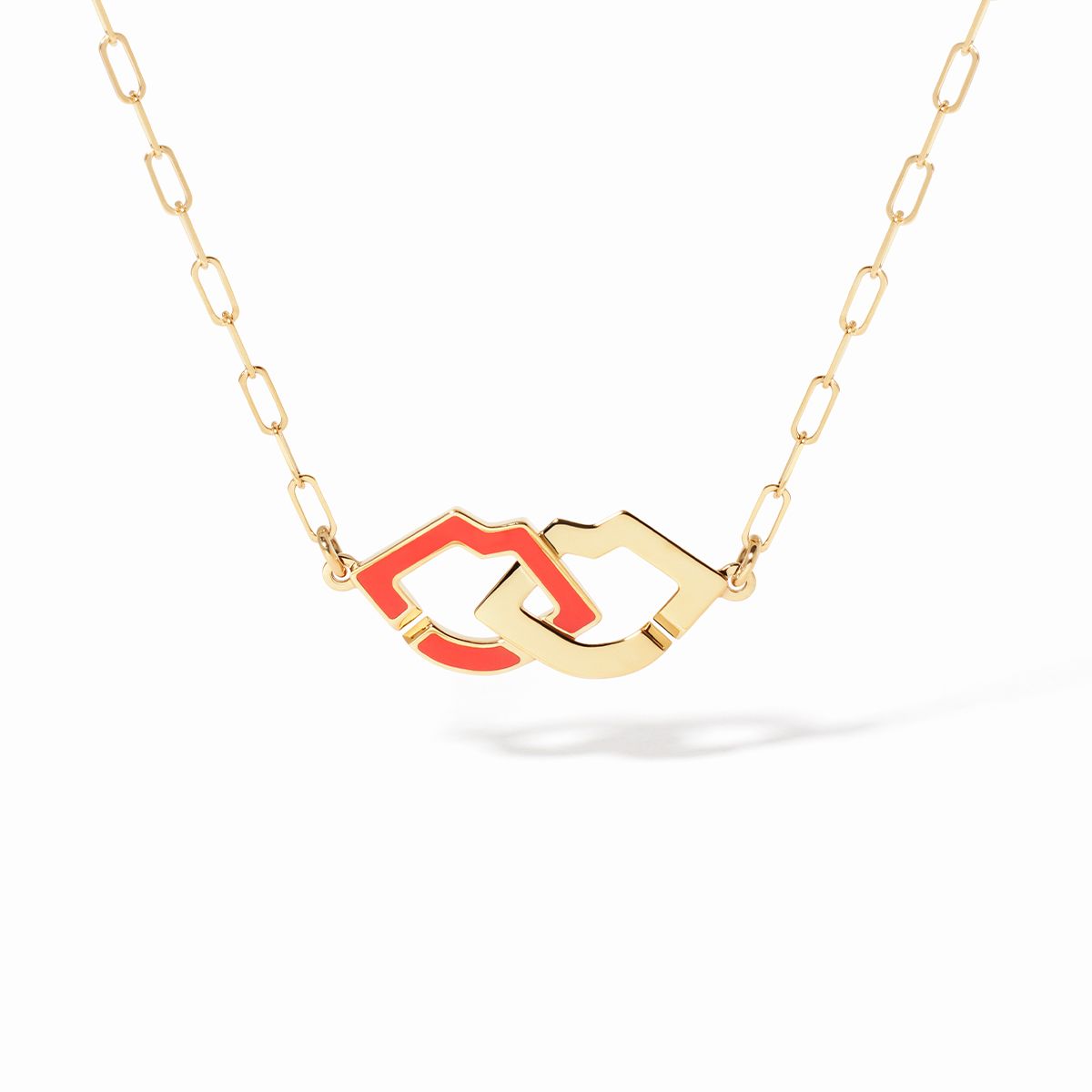 Necklace Dinh Van 2 Lips Yellow Gold