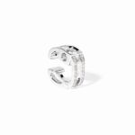 Mono Bague D’oreille Dinh Van Le Cube Diamant Grand Modèle Pavée Diamants Or Blanc