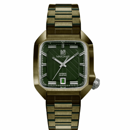 Montre MARCH LA.B AM2 Slim Auto Corporate Cadran Vert Bracelet Acier 36MM