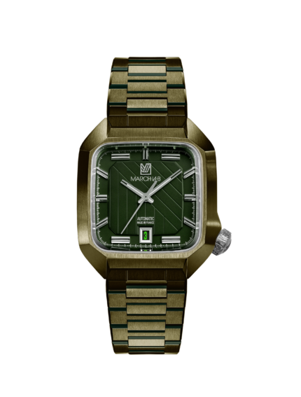 MARCH LA.B AM2 Slim Auto Corporate Green Dial 36MM Steel Bracelet Watch