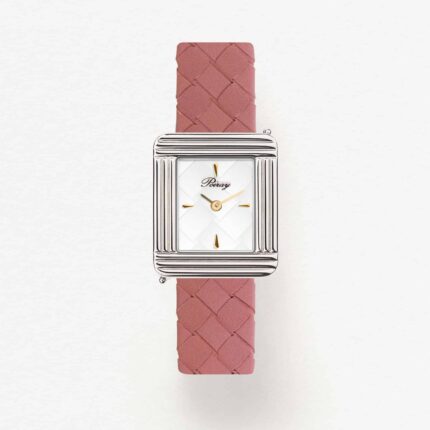 Montre Poiray Ma Première Cadran Blanc Tressé Bracelet Cuir
