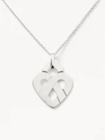 Pendentif Poiray Coeur Entrelacé Grand Modèle Or Blanc