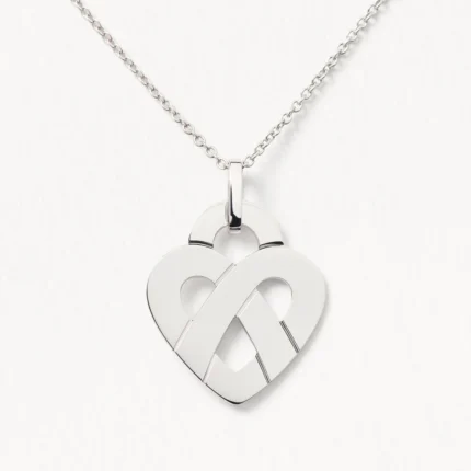 Pendentif Poiray Coeur Entrelacé Grand Modèle Or Blanc