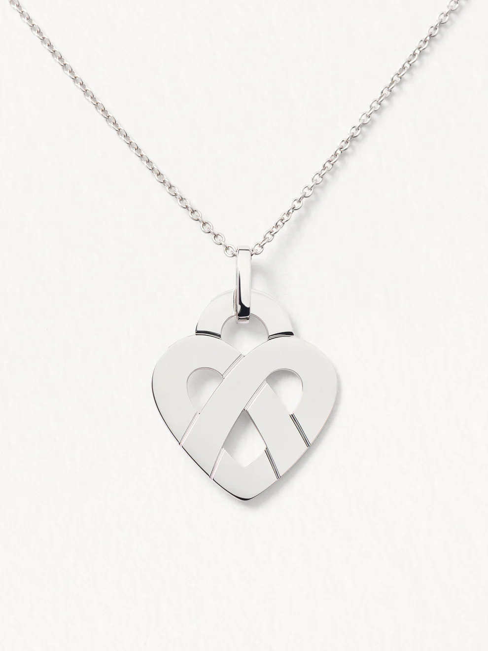 Pendant Poiray Coeur Entrelacé Grand Modèle White gold