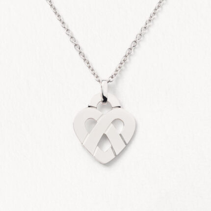 Pendentif Poiray Coeur Entrelacé Moyen Modèle Or Blanc
