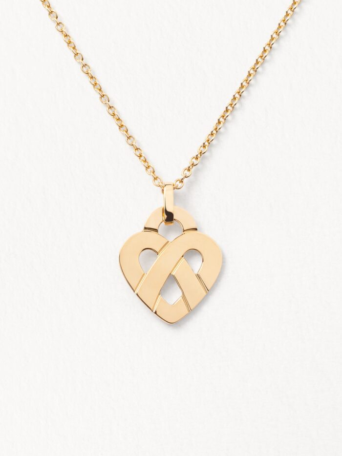 Pendentif Poiray Coeur Entrelacé Or Jaune Moyen Modèle