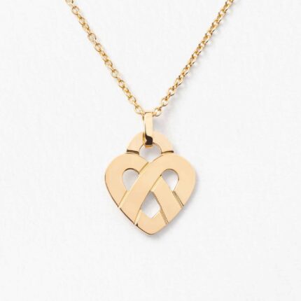 Pendentif Poiray Coeur Entrelacé Or Jaune Moyen Modèle