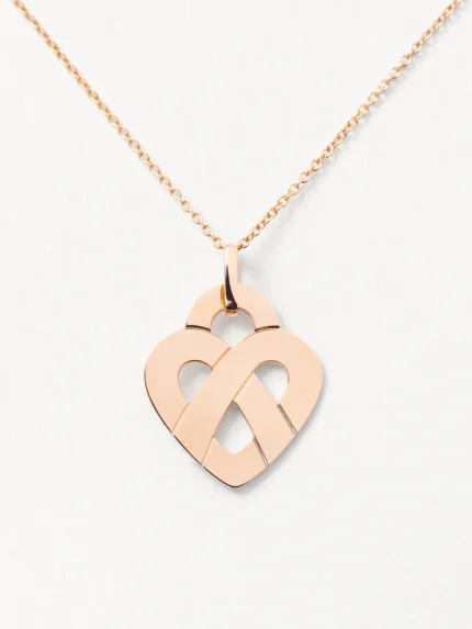 Pendant Poiray Coeur Entrelacé Grand Modèle Rose Gold